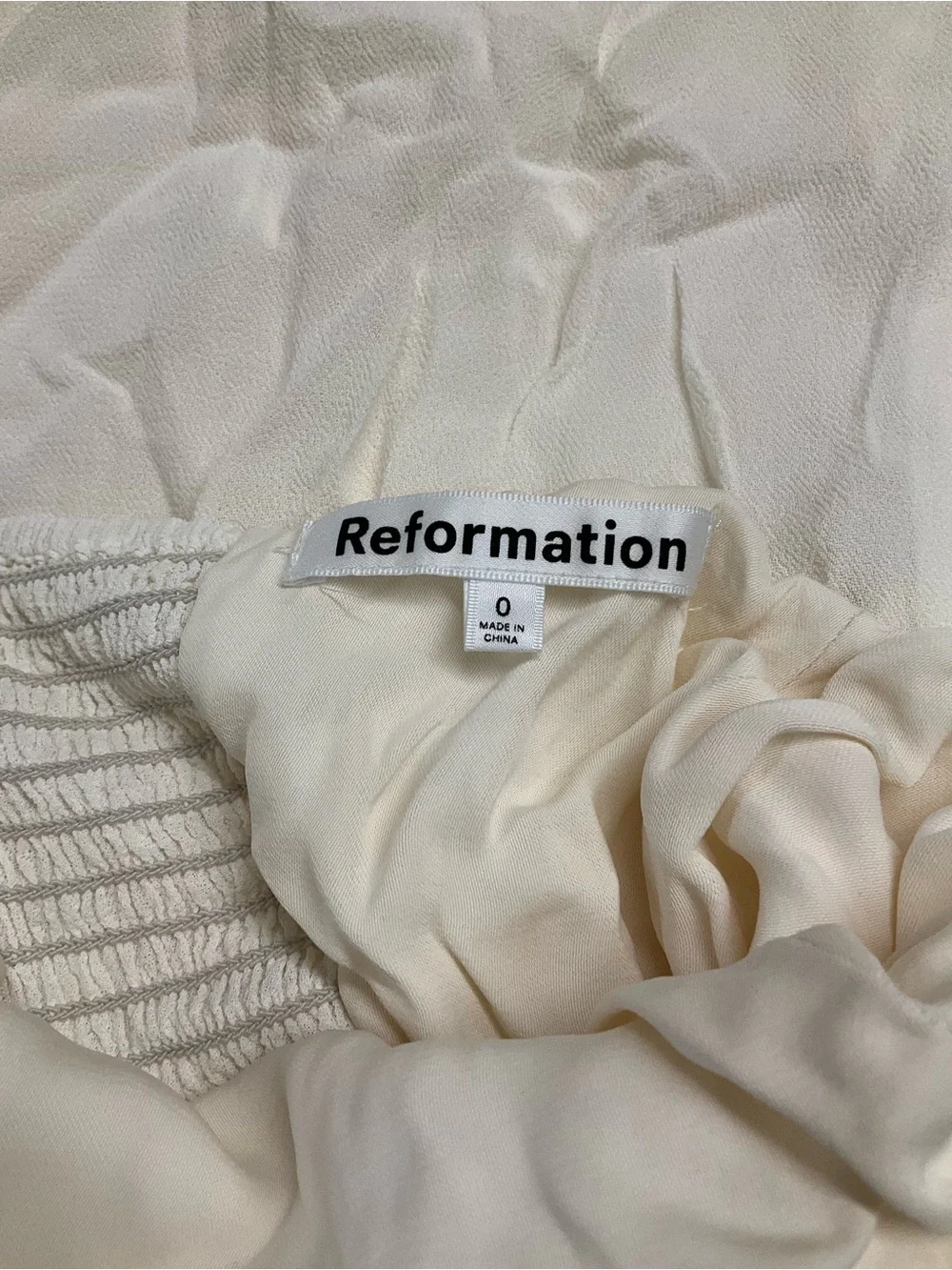Reformation Cream Tie-Shoulder Midi Slip Dress